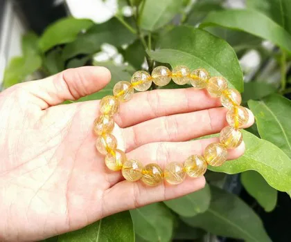 Chuỗi thạch anh tóc bạch kim A+++++(30G-19 hạt) S6752-S6-2586