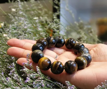 Chuỗi mắt mèo đen xám 16 li S6822